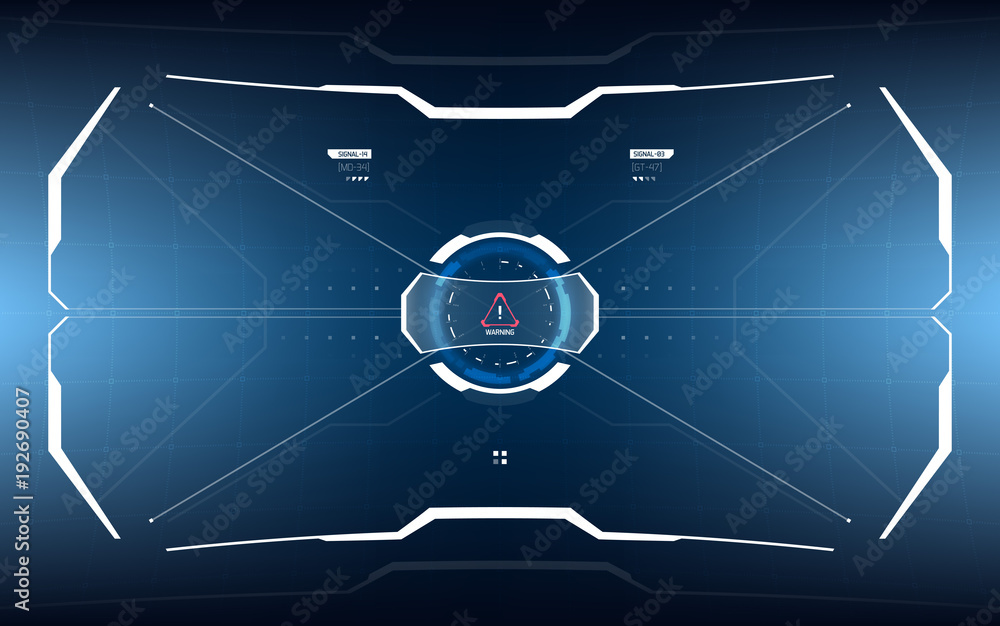 Wall mural sci-fi concept of future vector hud interface scree. virtual reality view display. hologram technolo