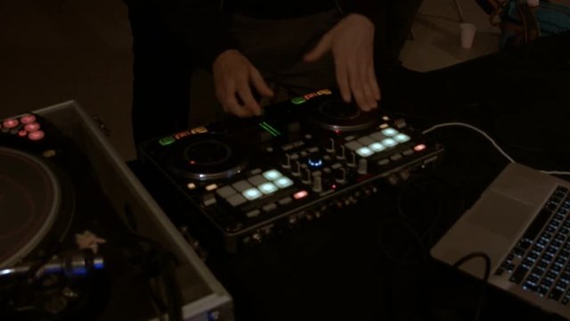 Dj Mixing some misc on his decks