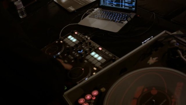Dj Mixing some misc on his decks