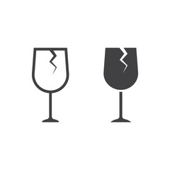 Fragile symbol line and glyph icon, logistic and delivery, care sign vector graphics, a linear pattern on a white background, eps 10.