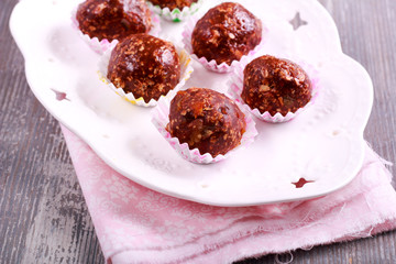 Chocolate and fruit homemade sweets