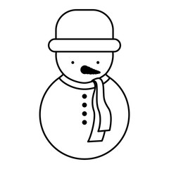 snowman christmas character icon vector illustration design