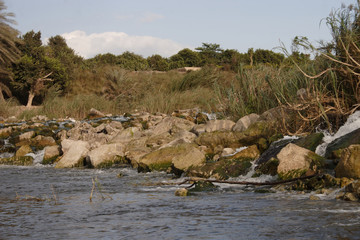 Rocks and falls of the Nile river