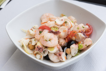 Tasty mixed seafood salad