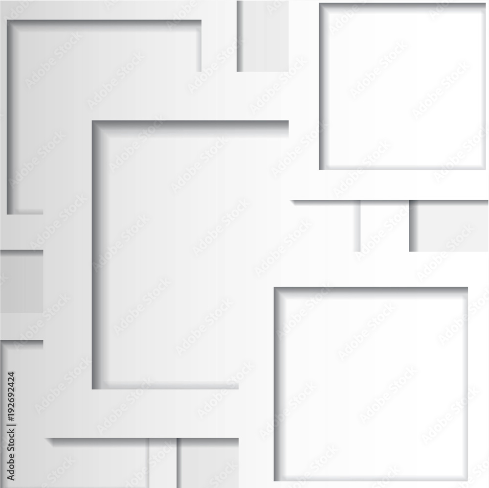 Poster abstract 3d white geometric background. white seamless texture with shadow. simple clean white backg