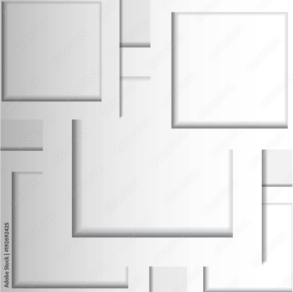 Poster abstract 3d white geometric background. white seamless texture with shadow. simple clean white backg