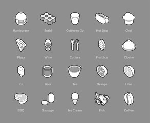 Isometric outline icons set - 192692445