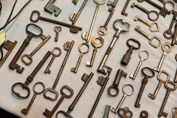Old iron keys collection