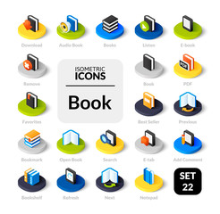 Color icons set in flat isometric illustration style, vector collection - 192693682