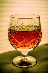 vintage glass with strong whiskey