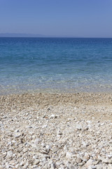 Stobrec beach with its white pebbles and crystalline beach