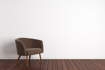 Minimalistic interior with armchair