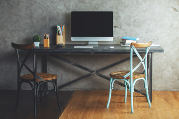 Clean workplace interior