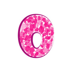 English pink letter O on a white background. Vector illustration.