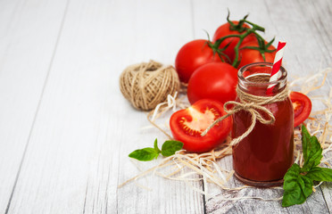 Bottle with tomato juice