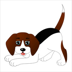 Cute cartoon dog, vector illustration