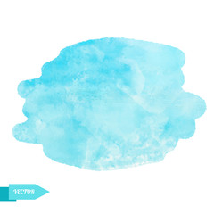 Watercolor turquoise paint stain isolated on white