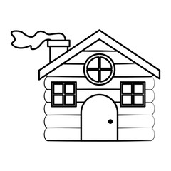 cute wooden house icon vector illustration design