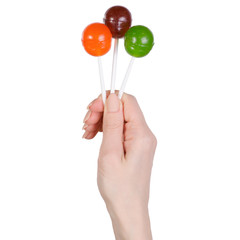 Lollipop in female hand