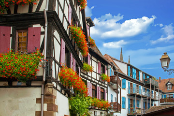 Obernai.  Maison typique alsacienne à colombages. Alsace, Bas Rhin