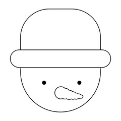 snowman head christmas character icon vector illustration design
