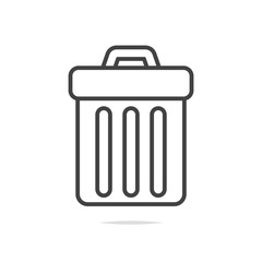 Trash bin line icon vector