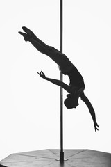 beautiful pole dancer girl silhouette