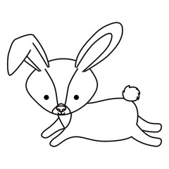 cute rabbit woodland character vector illustration design