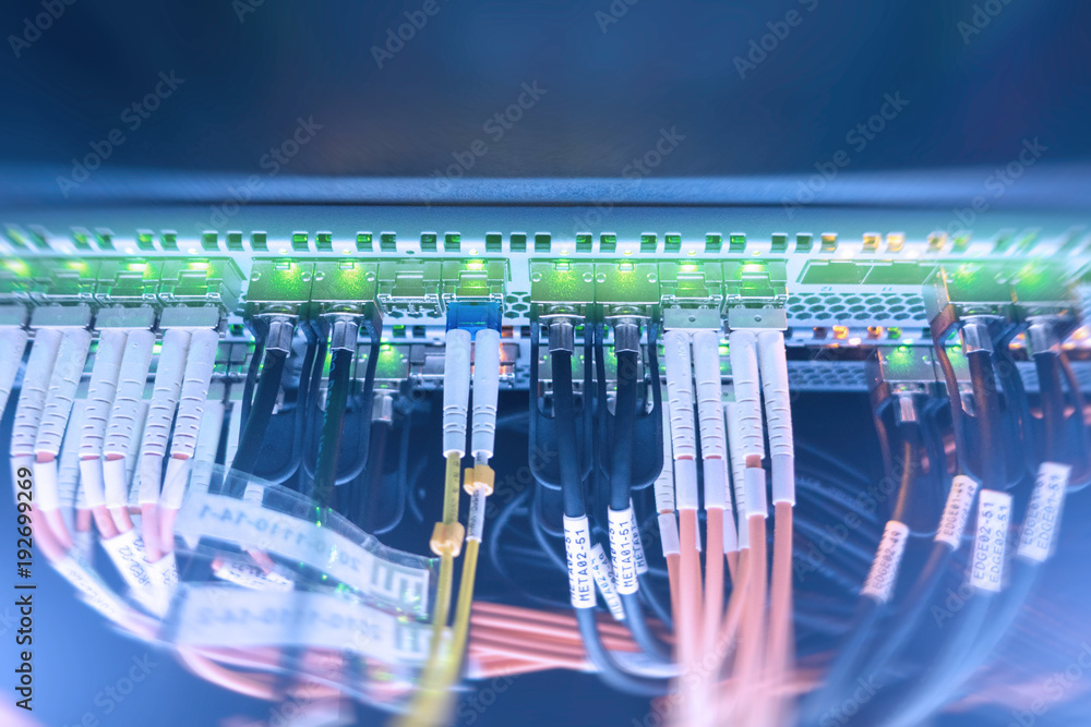 Poster fiber optical connector interface. multiple exposure. information technology computer network, telec