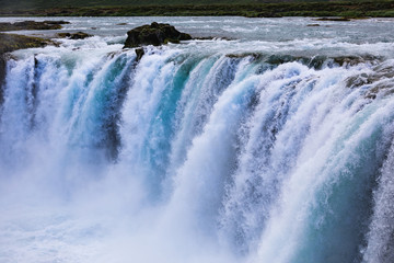 Fototapeta na wymiar Famous godafoss is one of the most beautiful waterfalls on the iceland
