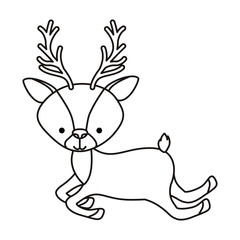 beautiful reindeer woodland character vector illustration design