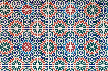 arabic style pattern multi color pieces form white lines