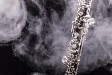 An oboe in smoke