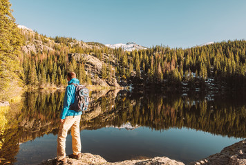 Tourist near Bear Lake in Colorado