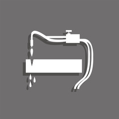 Cutting work with a gas cutter. Vector icon.