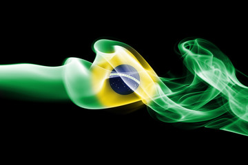 Brazil flag smoke