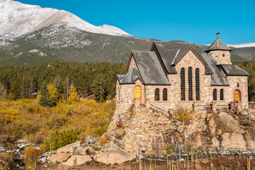 Fototapeta na wymiar Chapel on the Rock near Estes Park in Colorado