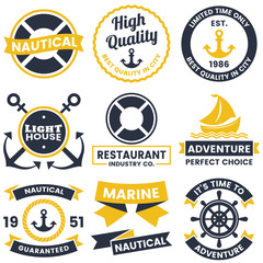 Naklejka premium nautical Retro Vector Logo for banner