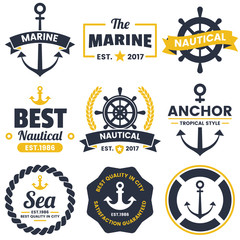 Naklejka premium nautical Retro Vector Logo for banner