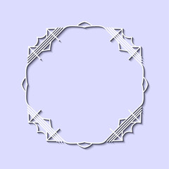 Vintage retro white frame in Art Deco style. Template for design