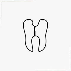 caries of tooth line icon