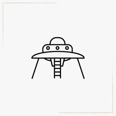 unknown flying object line icon