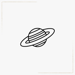 saturn planet line icon