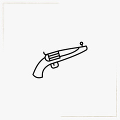 pistol line icon