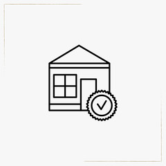 real estate house line icon