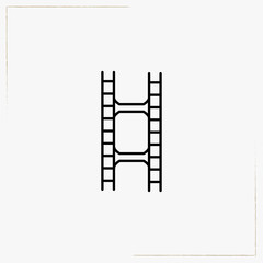 movie tape line icon