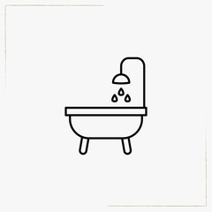 bath douche line icon