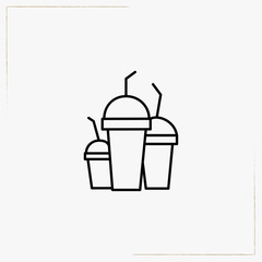 cocktail cups line icon