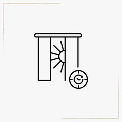 smart house curtains line icon