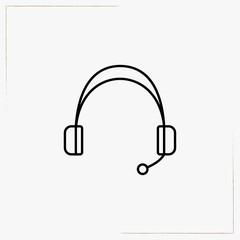 headphone with speaker line icon